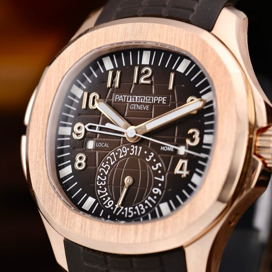 PP.Patekes Philippesee5164R-001 ฟังก์ชั่นคอมเพล็กซ์สองครั้ง 40.8mm 24 Rose Gold Grenade