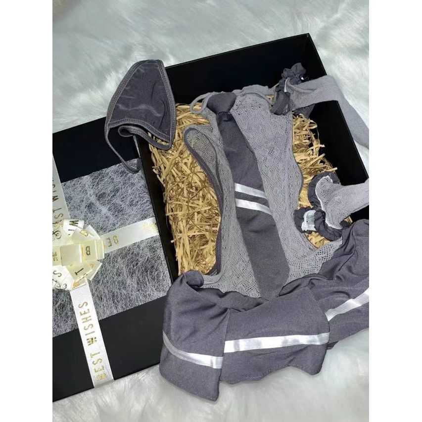 Desire Pullover ins สไตล์สไตล์จีนรอบคอชุดกระโปรงสั้นตาข่ายเสื้อผ้า codfashion กระโปรงสีแดงชุดนอน Lot