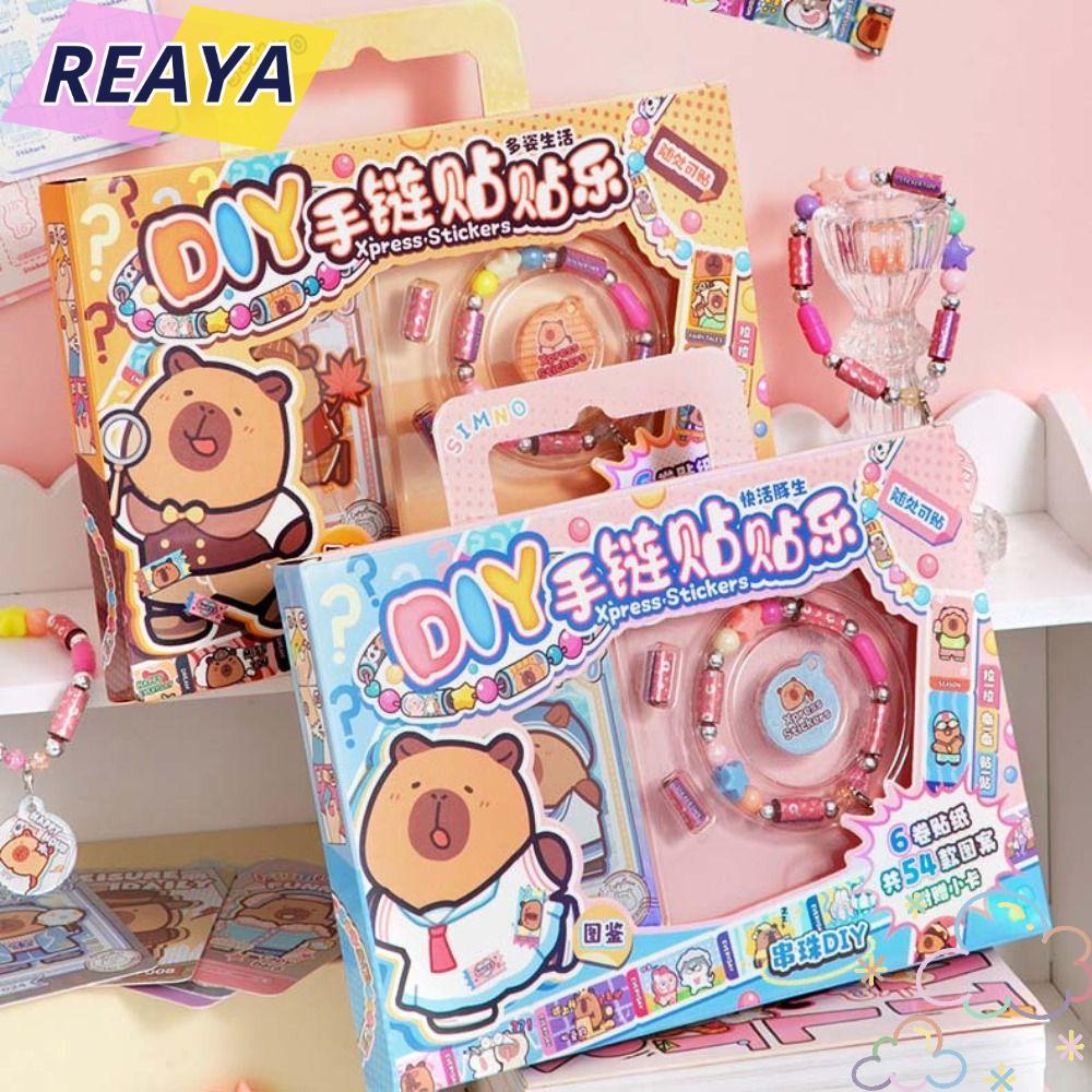 REAYA Scroll Stickers Bracelet, สติ๊กเกอร์ Capybara กาวในตัวสีสันสดใส, ธีม Capybara น่ารักสร้างสรรค์