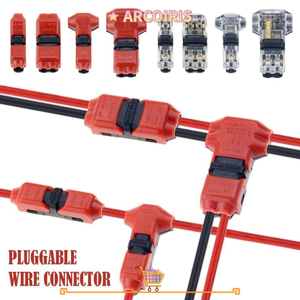 ARCOIRIS 1 ชิ้นสายไฟ Crimp,ตัวเชื่อมต่อรถยนต์การเชื่อมต่อสายเคเบิล Strip Pluggable Wire Connector, 2