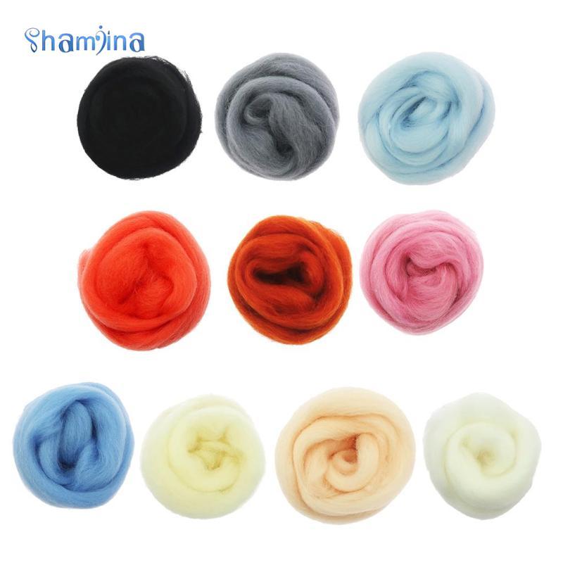 [Shamjina] Felting Wool Roving Wool Felting Supplies Wool Roving Felting Basic Kit for Needle Feltin