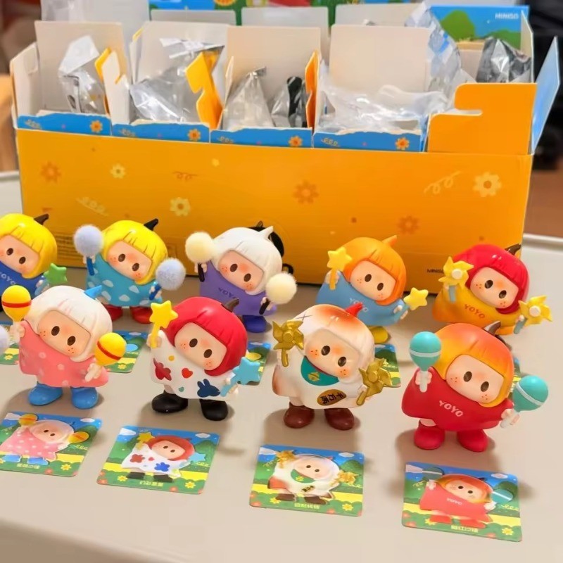 Yoyo Tilted Head Collection Series กล่องตาบอดน่ารักเดสก์ท็อปตกแต่งตุ๊กตาของเล่นสะสม Mystery กล่องของ