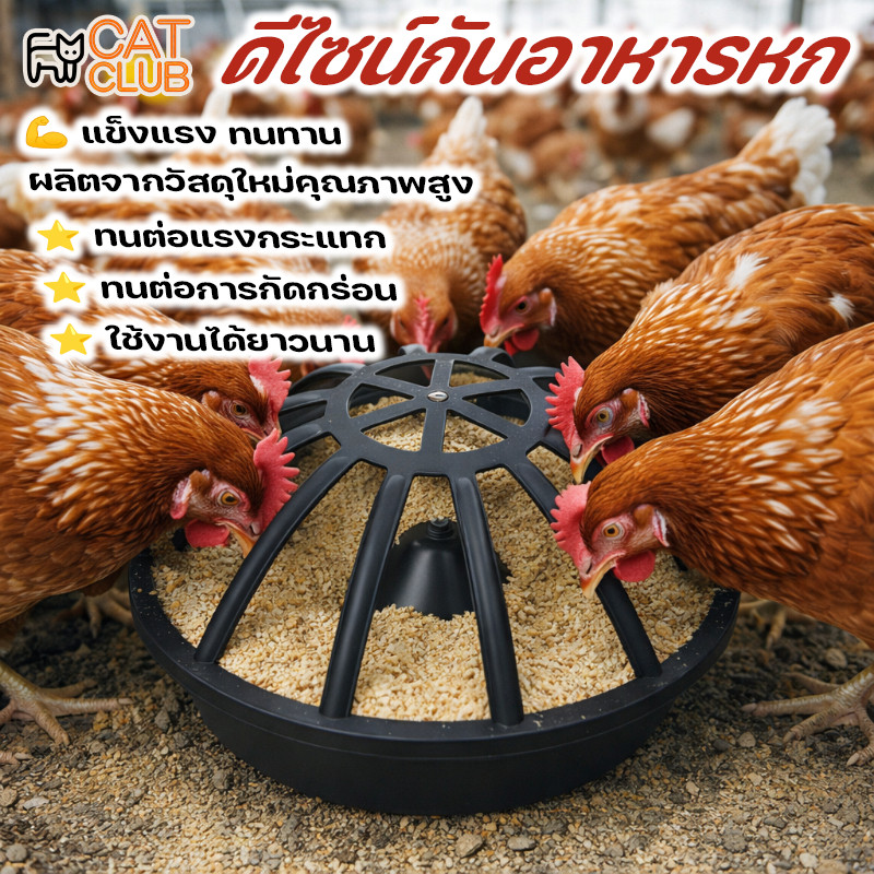 COD รางอาหารไก่ กันหก กันพลิก กรวยหนา แข็งแรง สำหรับเลี้ยงไก่แบบปล่อย อุปกรณ์เลี้ยงไก่