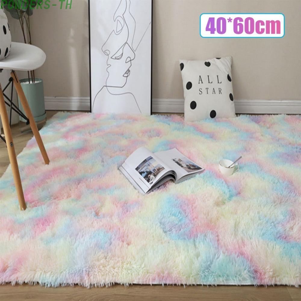 【POWE】Vibrant TieDye Plush Carpet Soft and Durable Rug for Bedroom and Living Area