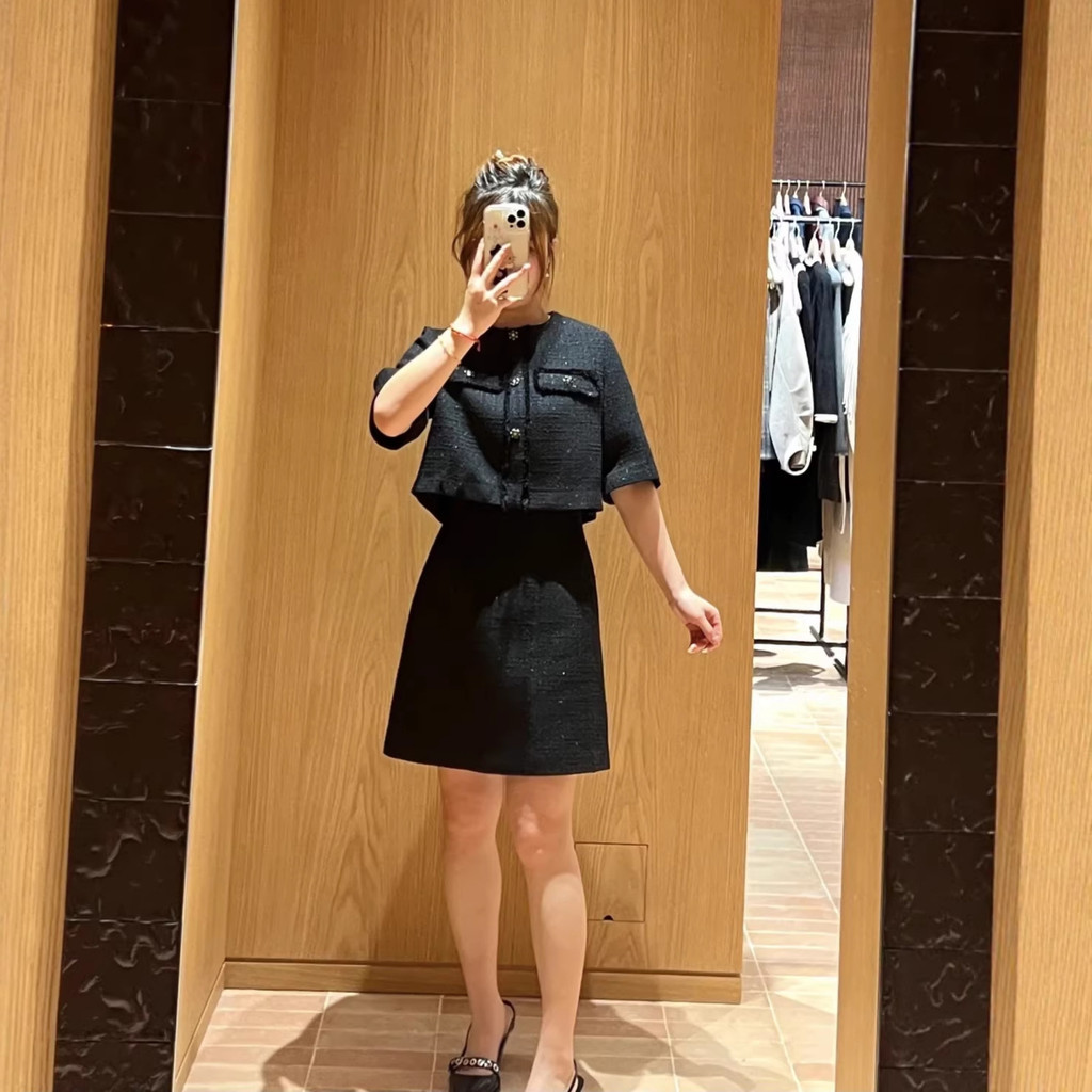 RIJK ชุดทวีดสองชิ้นแขนสั้น สำหรับฤดูใบไม้ผลิใหม่