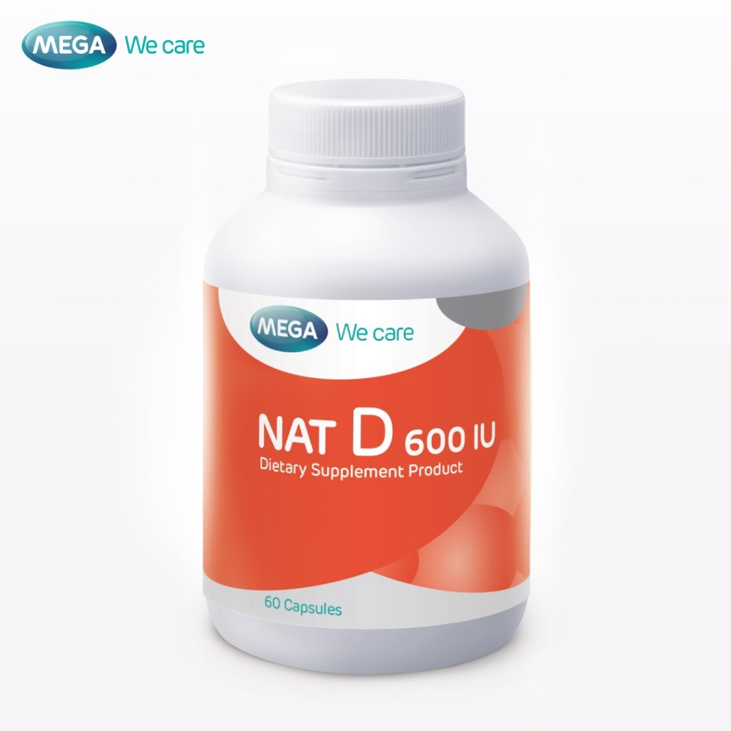ส่วนลดส่งเสริมการขายMEGA We care เมก้าวีแคร์ NAT D 600 IU (60 's) แนทดี 600 IU  60 เม็ด (ND660M)