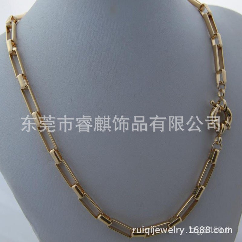 18k Electroplating สีแดงซ้อน Clavicle เข็มขัด ins สุทธิไม้ไผ่หญิง Cool CHAIN สร้อยคอทองแฟชั่นยุโรปสไ