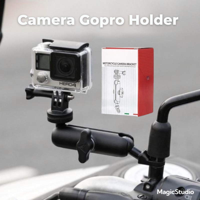GoPro Action CAM Bracket รถจักรยานยนต์ GoPro Action Camera Holder | 360 ° รถจักรยานยนต์ด้านหลังกระจก