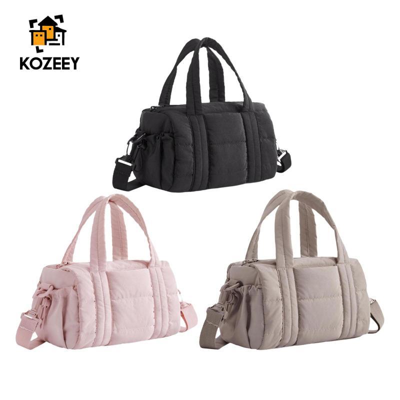 [KOZEEY] Puffer Tote Bag สําหรับผู้หญิงไนลอนน้ําหนักเบากระเป๋าสะพายความจุขนาดใหญ่กระเป๋าเดินทางกันน้