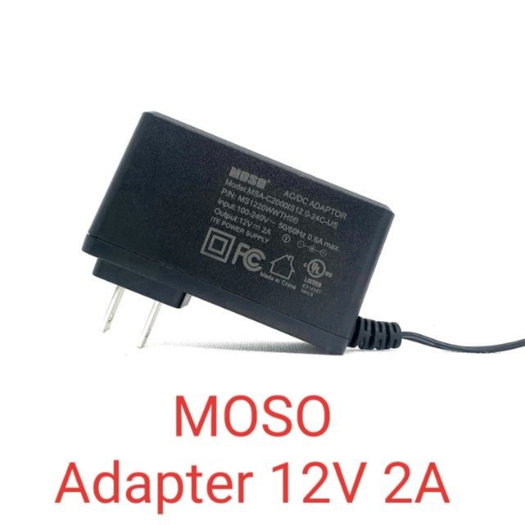 แท้ Hikvison Adapter 12v 2a ยี่ห้อ MOSO หรือ Huawei (หัวเว่ย) 12V 2A ของแท้ หัวแจ็ค 5.5*2.1mm.