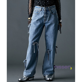 นำเข้าจากญี่ปุ่น Nissen_ กางเกงยีนส์ทรงตรง คอตตอน 100% ดีเทล…