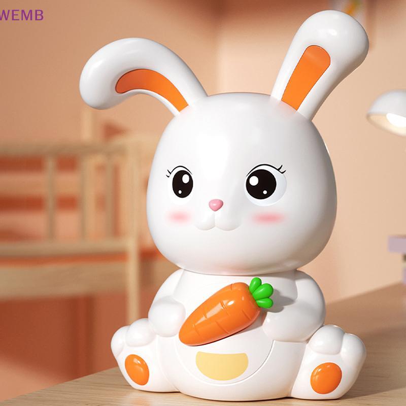 WEMB Bunny Piggy Bank Figurine กล่องเก็บเงินรูปปั้นสัตว์หัตถกรรมกล่องสําหรับชั้นวาง Home Desktop ห้องนอนของขวัญวันเกิดใหม่