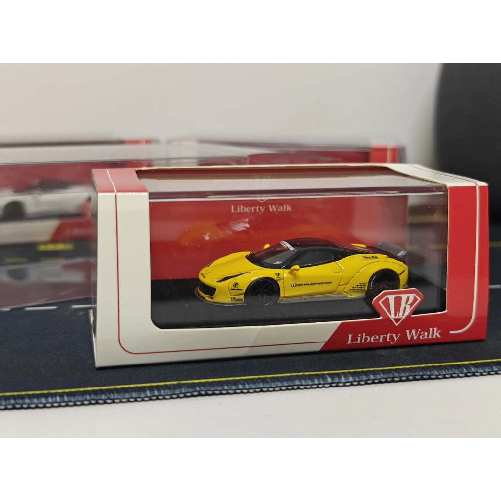 [จัดส่งฟรี] Liberty Walk LB WORKS 1/64 Ferrari 458 Wide Body Yellow Limited Edition โมเดลรถเรซิ่น จํ