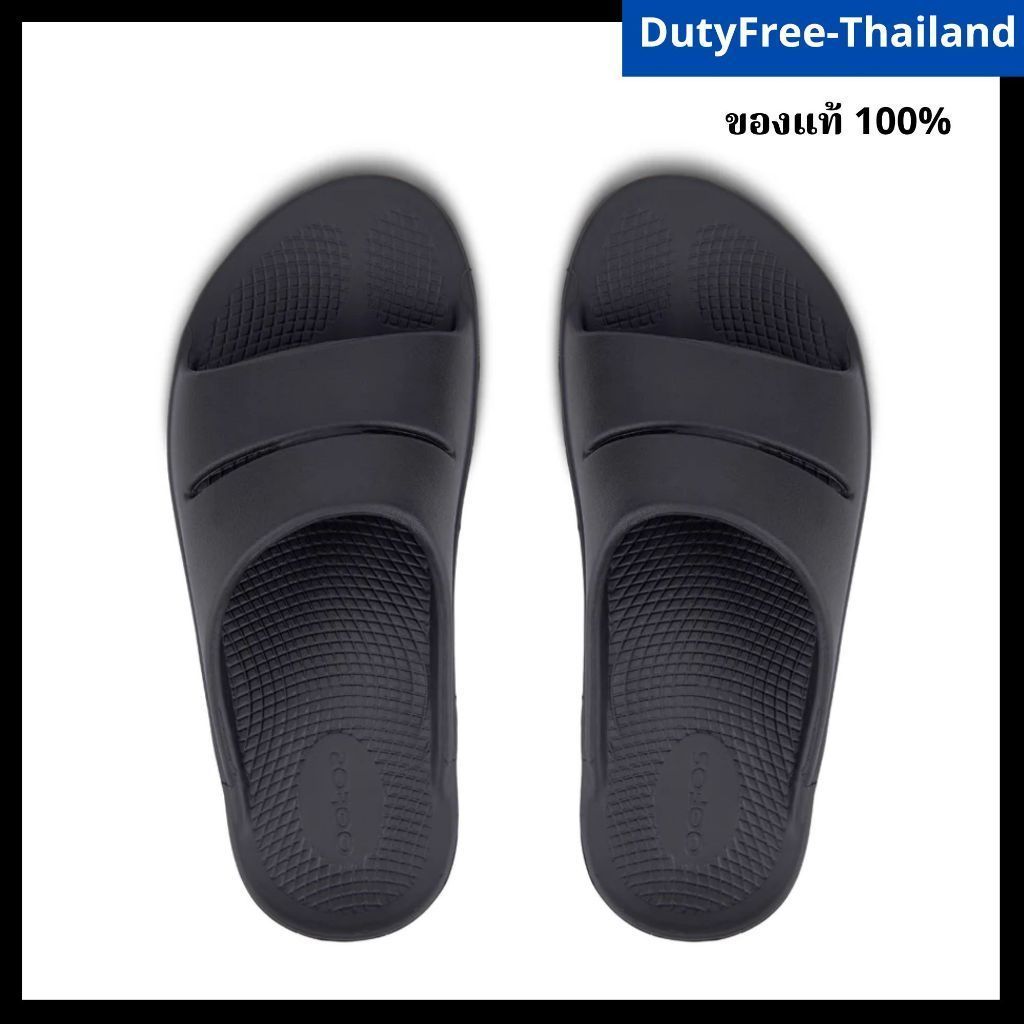 Real100%รองเท้า Oofos แท้ รองเท้าแตะเพื่อสุขภาพ รองเท้าแตะผู้ชาย Oofos รองเท้า Black (ดำ) หายปวดเท้า
