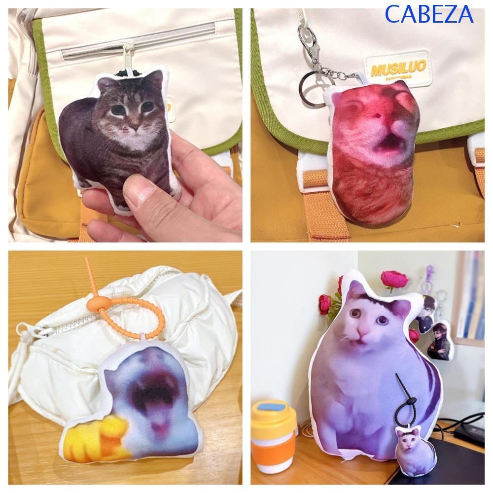 CABEZA Oiiai จี้แมว,ตุ๊กตาตลก Vocal Cat Meme พวงกุญแจ,ประณีตไฟฟ้า Kitty Creative Huh Cat พวงกุญแจ