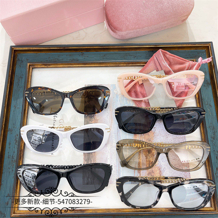 C2XH Miu*MM New style cat-eye sunglasses for women, personalized and fashionable acetate sunglasses 