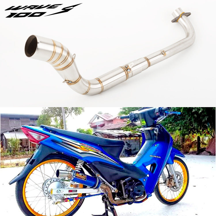 โปรโมชั่น ท่อไอเสีย wave 100 มอเตอร์ไซค์ WAVE100 ส่วนหน้า wave 100S wave 100R
