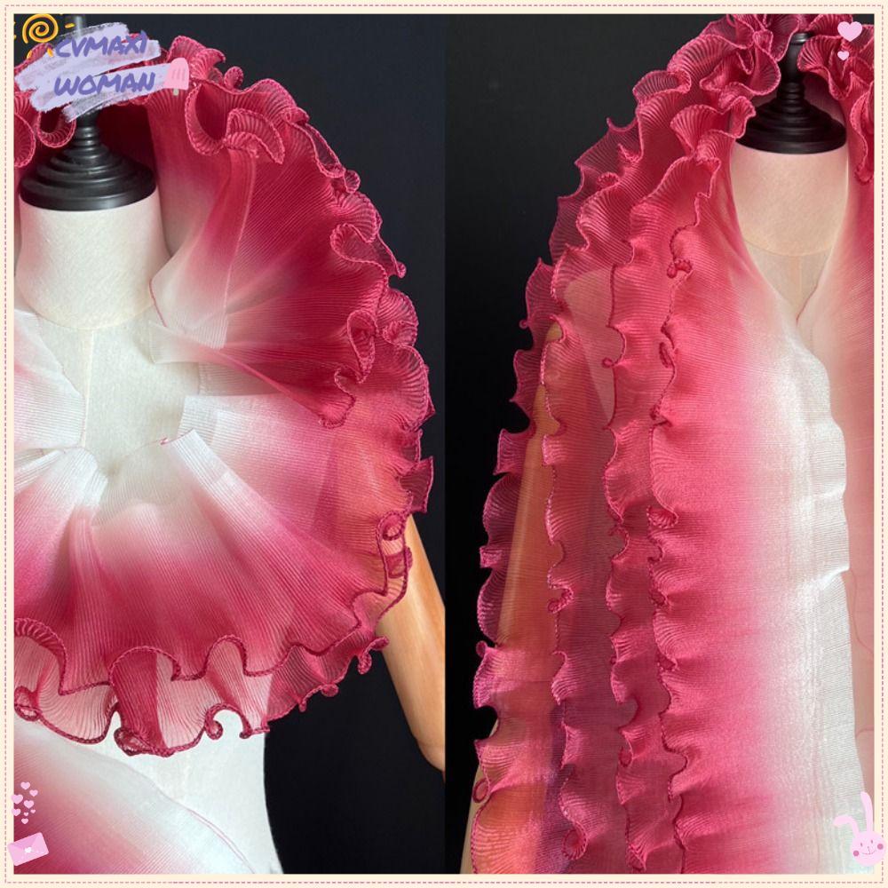 CYMX Pleat ตาข่าย Organza, กว้าง 12 ซม.แฟชั่น Flounce Wave ผ้าลูกไม้, Ruffle ชุดอุปกรณ์เสริม DIY จัดแต่งทรงผมเย็บ 2 หลาจีบ Ruffle ผ้าลูกไม้