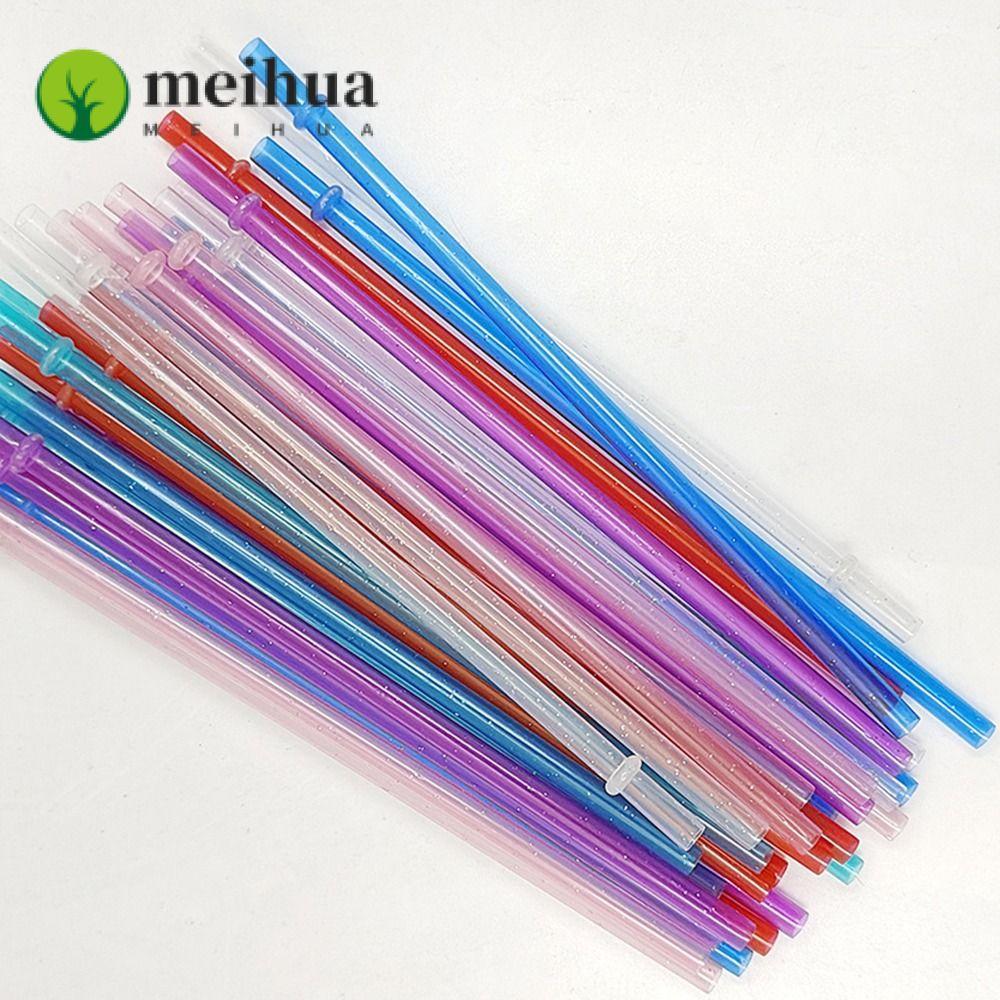 MEIHUA 1PC Glitter Straw, นํากลับมาใช้ใหม่รถ Travel Cup Straw ผงทองหลอดพลาสติก, ถ้วยอุปกรณ์เสริมพร้อ