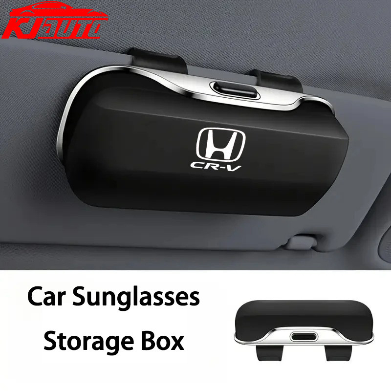 Honda CR-V รถ Sun Visor แว่นตากันแดดผู้ถือกดสวิทช์แว่นตากล่องเก็บซับนุ่มป้องกันรอยขีดข่วนสําหรับ CRV CR-V G3 G4 G4.5 G5 G5.5 G6 อุปกรณ์ตกแต่งภายใน