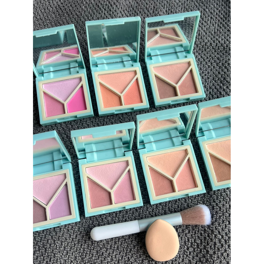 บลัชออน naree บลัชออน Caitang Caitang Fighting Qingliyu Tricolor Blush Rouge Palette 02/03/19 สีขยาย