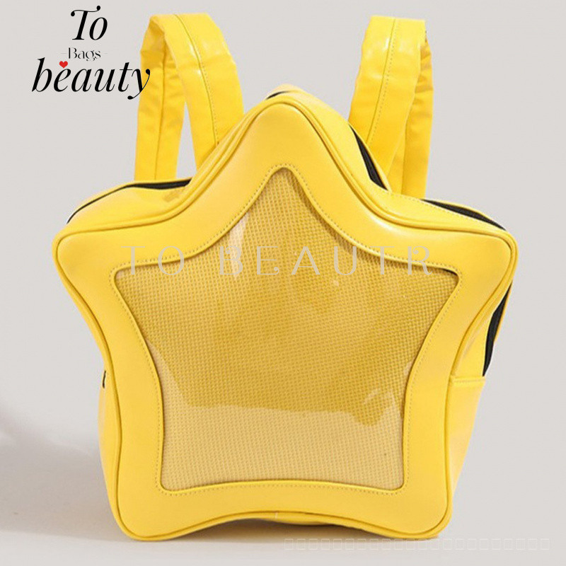 [ส่วนลด] Yellow Hot-sale Large-capacity Five-pointed Star Backpack Y2K Sweet Cool Hot Girl Backpack 