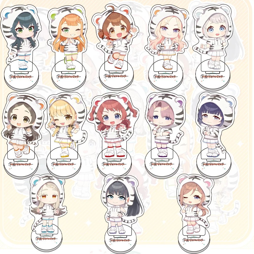 Standee อะนิเมะ Gakuen Idolmaster Idolmaster Idolmaster Mica Chibi รุ่นโต๊ะศึกษาอุปกรณ์ตกแต่งของขวัญ