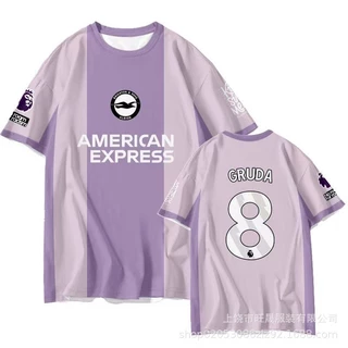 ชุดทีมฟุตบอล Brighton พร้อมเสื้อยืดแขนสั้นและเสื้อเชิ้ตครึ่งแขน แห้งเร็ว สำหรับชายและหญิง