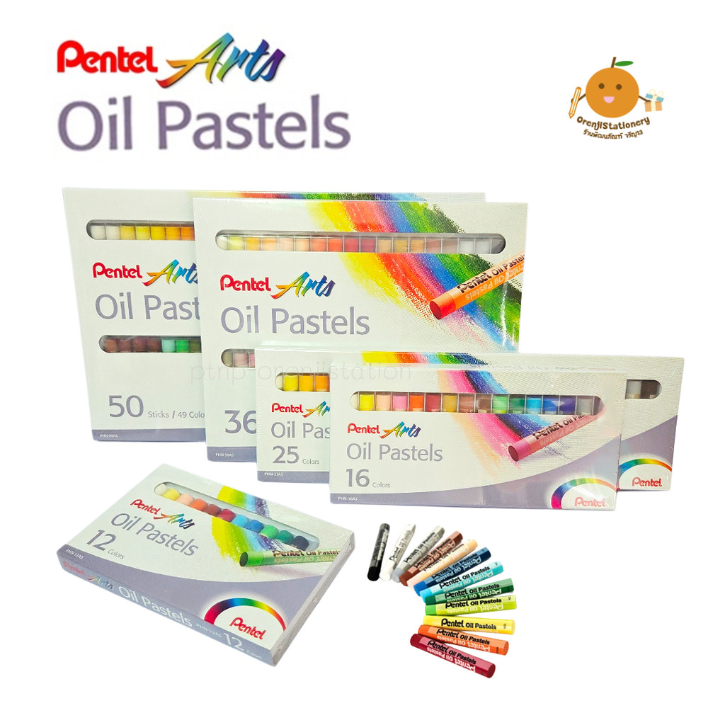 สีชอล์ค สีชอล์ก เพนเทล Pentel Oil Pastels 12/16/25/36/50 สี
