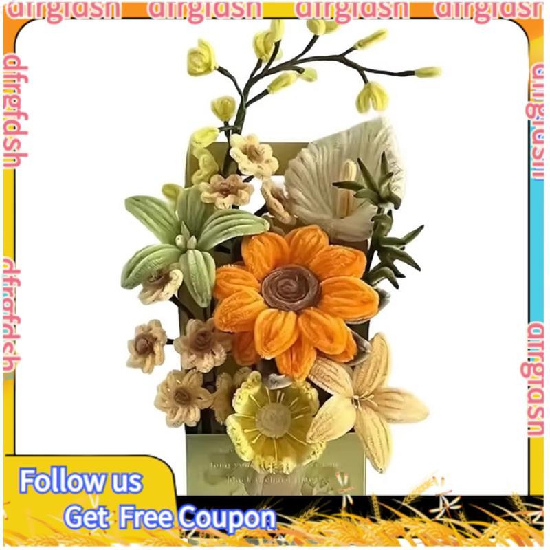 D & F Pipe Cleanersชุดทําดอกไม้DIY Chenille Stemsช่อดอกไม้ตกแต่งสีสันสําหรับHome Room Craft B