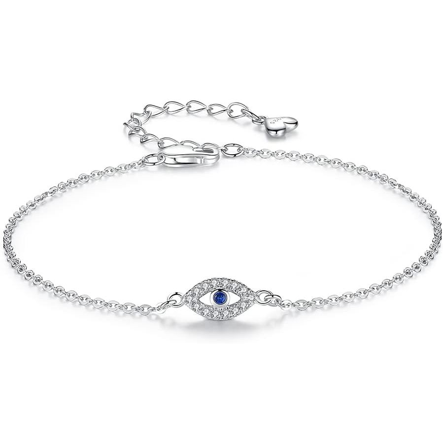 สร้อยข้อมือ 925 เงินสเตอร์ลิง กะทัดรัดด้วยคริสตัลบัวหิมะ CZ สำหรับผู้หญิง ขนาดปรับได้ 6.3in + 1.6in