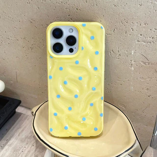 🎈Snap&Co🎈เคสไอโฟน 17 13 16 สำหรับ iPhone 17 15 11 13 16 14 12 Pro Max 15 Plus XR X XS ผ้าคลุมระบายลายจุดหวานน้อยชิ้น