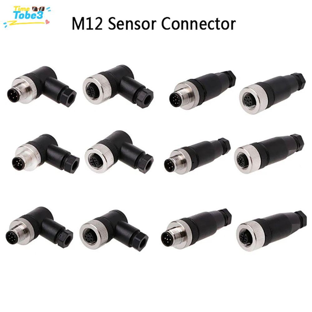 TOBE3 M12 ปลั๊กการบิน, 4 5 8 Pin Connector M12 Sensor Connector, ประเภทเซนเซอร์ปลั๊กเซนเซอร์ Adapte 