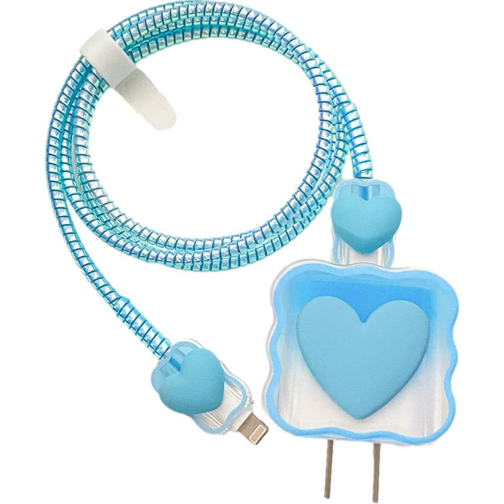 ZOSTLAND 5 in 1 DIY 18W 20W Heart Shape Protector Data Cable USB Charger Line หูฟัง Wire Saver Organ