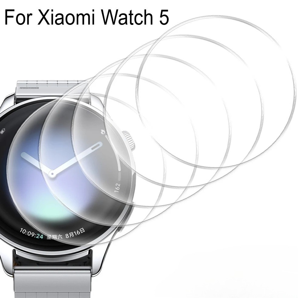 3 ชิ้นกระจกนิรภัยสําหรับ Xiaomi Watch 5 ป้องกันหน้าจอ HD Anti-Scratch ฟิล์มป้องกันสําหรับ Mi Watch 5