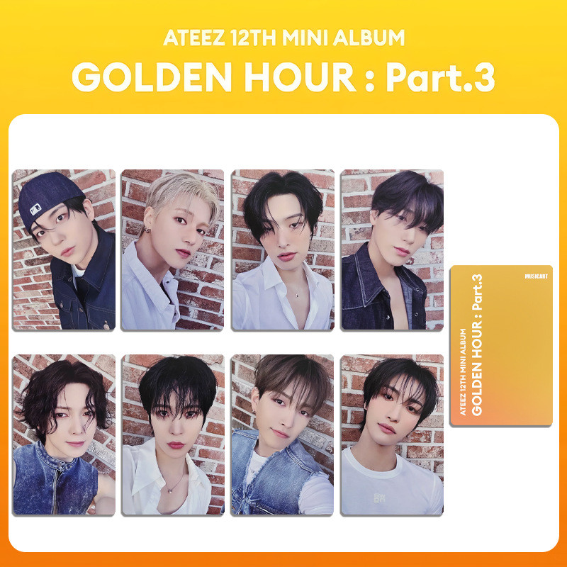 Ateez Card Album part.3 gold Random Card Postcard hour Bonus Card S6EH