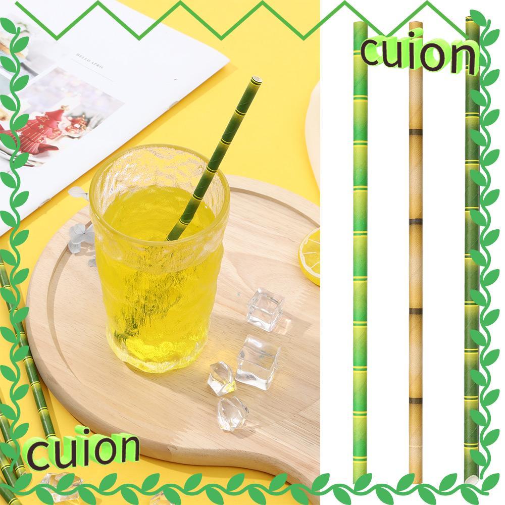CUION1413 25 ชิ้นหลอดไม้ไผ่งานแต่งงานเป็นมิตรกับสิ่งแวดล้อมนํามาใช้ใหม่หลอดดื่ม