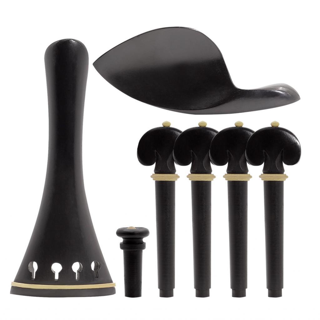 Hearingday-TH fangzi 4/4 อุปกรณ์ไวโอลินชุด Ebony พร้อม Tailpiece Chin Rest End Pin Tuning Pegs