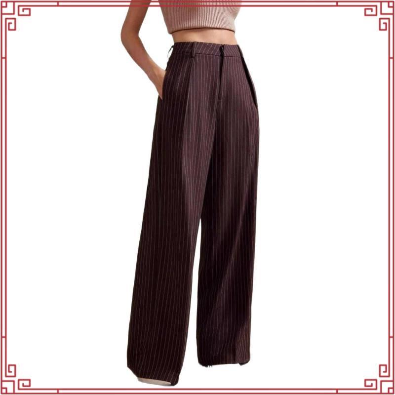 NORMAL.DAY BAGGY TROUSERS V.2 (ลายริ้ว)กางเกงทรงกระบอกใหญ่ ผู้ชาย ผ้าหนานุ่ม ยับยากรีดง่าย อยู่ทรงมี