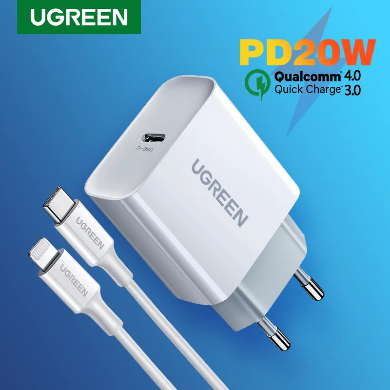 UGREEN Quick Charge 4.0 3.0 QC PD Charger 20W QC4.0 QC3.0 USB Type C Fast Charger สําหรับ iPhone 17 