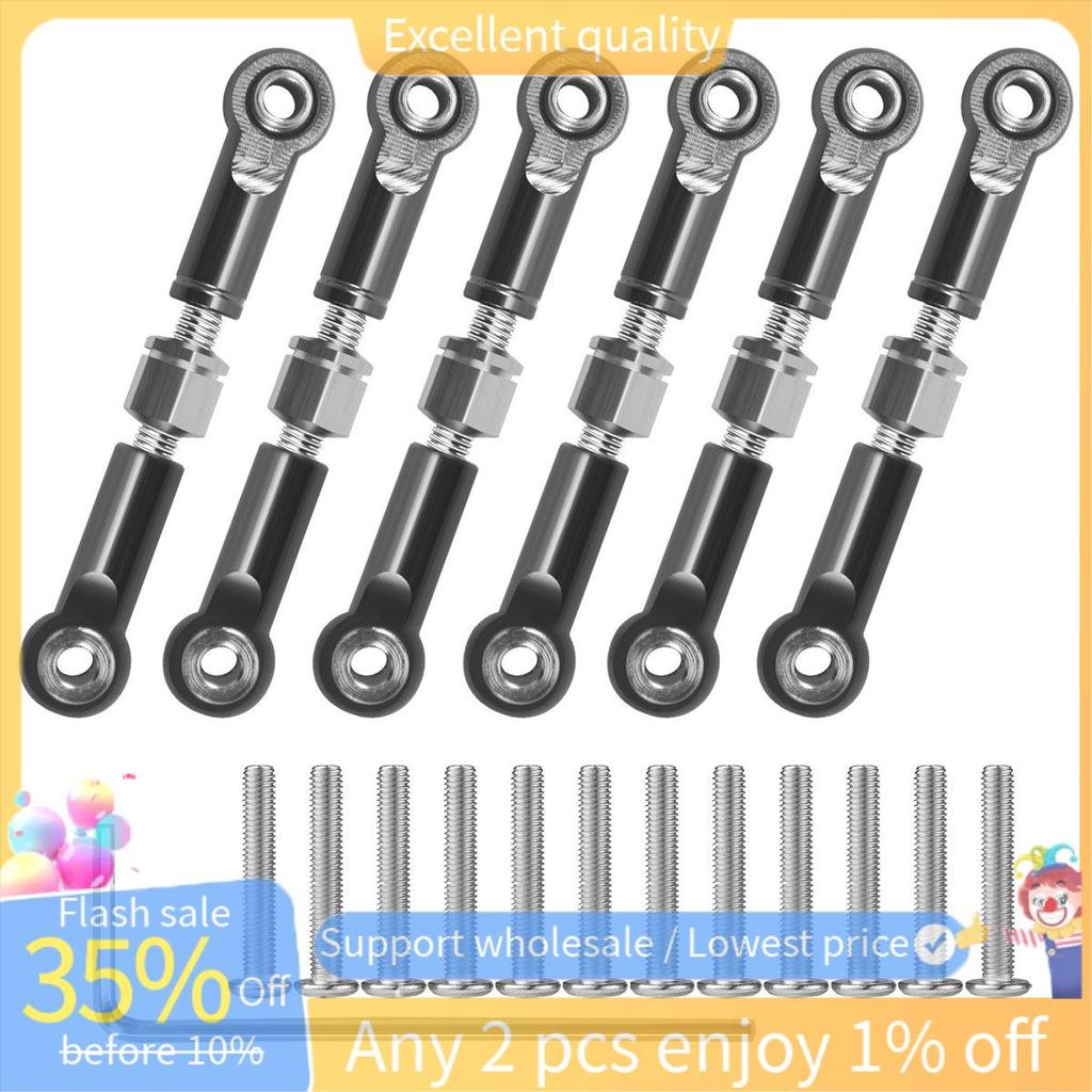 6 ชิ้นปรับโลหะ Linkage ดึง Rod ด้านหน้า/ด้านหลัง Servo Link สําหรับ A949 A959 A969 A979 K929 RC รถอั
