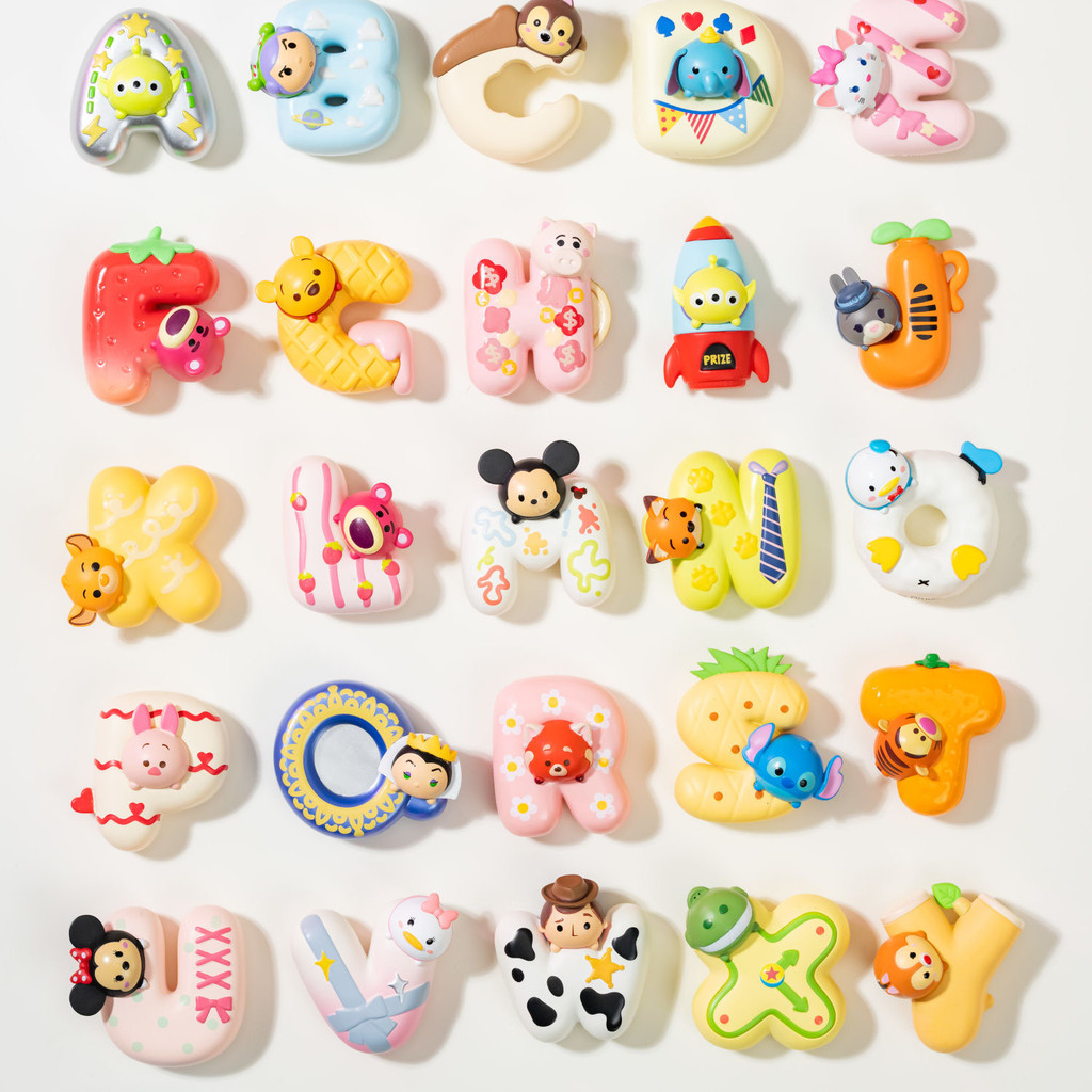 [สไตล์แกะกล่อง] Disney TSUM TSUM Letter สติ๊กเกอร์ติดตู้เย็นกระเป๋าลึกลับรูปน่ารักเดสก์ท็อปเม็ดเครื่องประดับแม่เหล็กกล่องลึกลับ