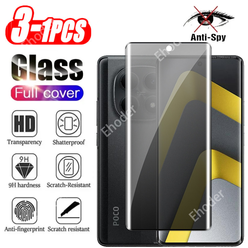 1-3pcs 3D โค้งความเป็นส่วนตัวกระจกนิรภัยสําหรับ POCO M8 Pro POCOM8 5G 2026 ป้องกันหน้าจอสําหรับ POCOM8Pro M8Pro 2510EPC8BG 25118PC98G Anti-Spy ป้องกันฟิล์มแก้ว