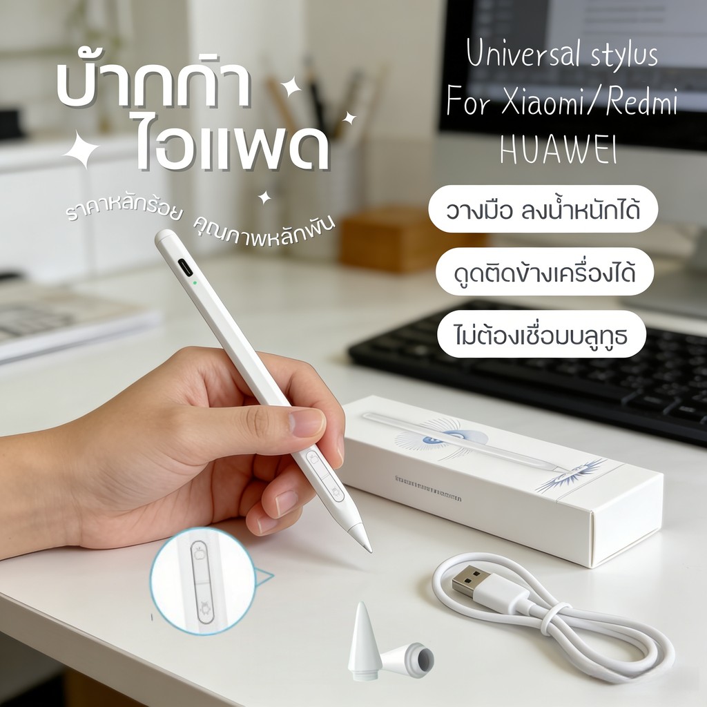 2026 ปากกาทัชสกรีน ปากกาสไตลัสสากลสำหรับ Android IOS Windows Touch Pen สำหรับ โทรศัพท์แท็บเล็ตปากกาสไตลัส