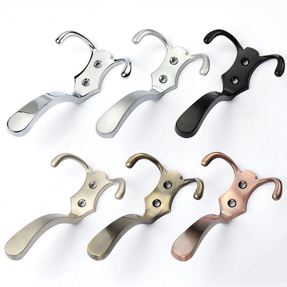 ที่ทนทาน 3 ตะขอ Coat Hook สังกะสีโลหะผนังติดตั้งตะขอสามเหลี่ยมความจุแบริ่งที่แข็งแกร่ง หมวกแขวนผนังห้องนอน