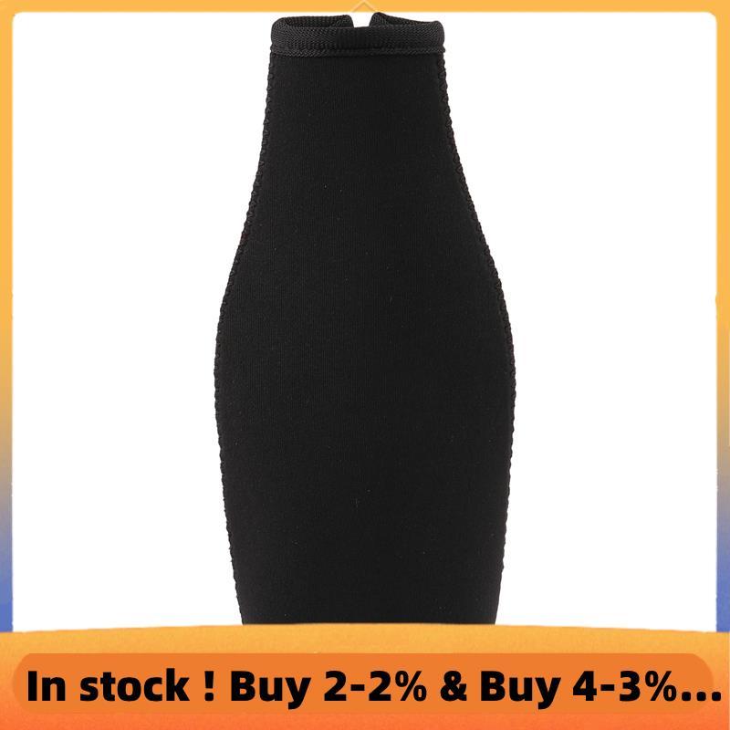 6 แพ็คขวดเบียร์ Cooler Sleeves Keep Drink Cold Zip-Up Neoprene ฉนวนแขนสีดํา