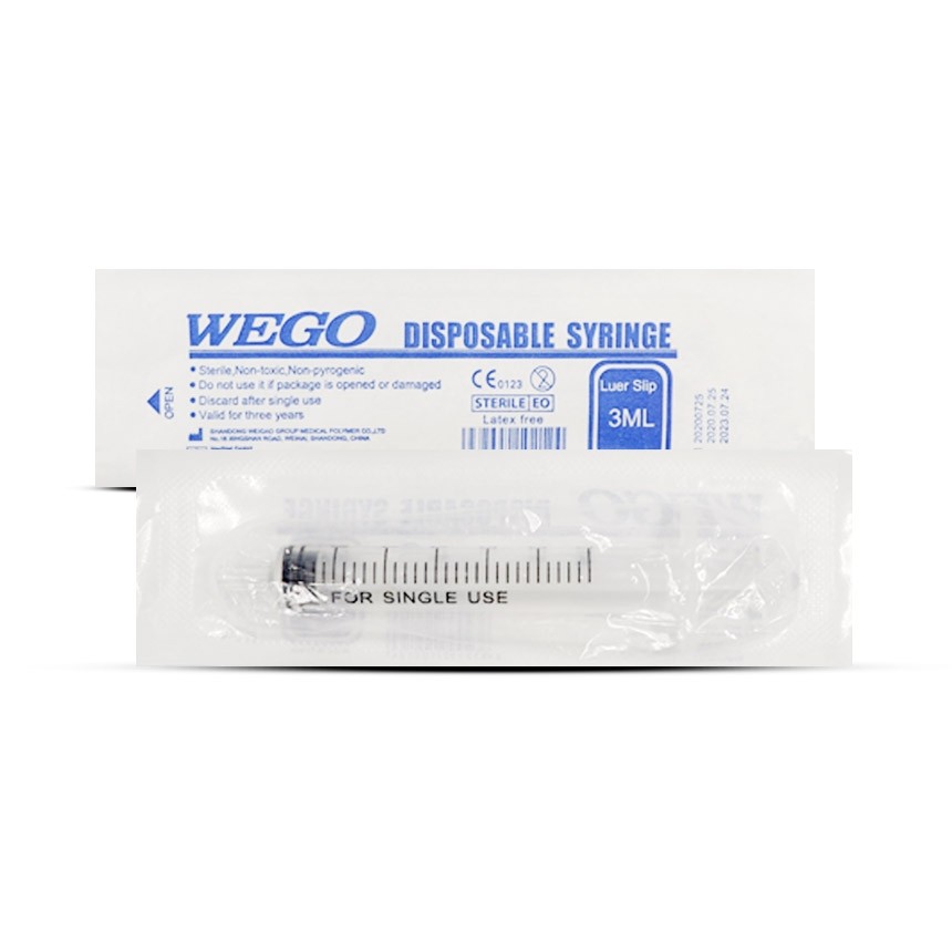 Wego Disposable Syringe 3 ml (ไม่มีเข็ม) กระบอก 3 ml
