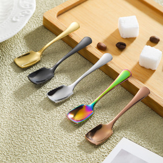 มินิ304สแตนเลสช้อนเกลือครัวเรือน7ซมช้อนปรุงรสหัวตารางกาแฟกวน…