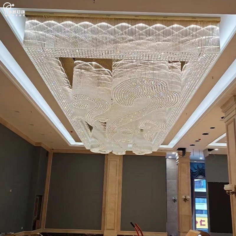 Large Hotel Lobby Crystal Villa Hall Lighting Club Shop Meeting Room Sales Ceiling Light