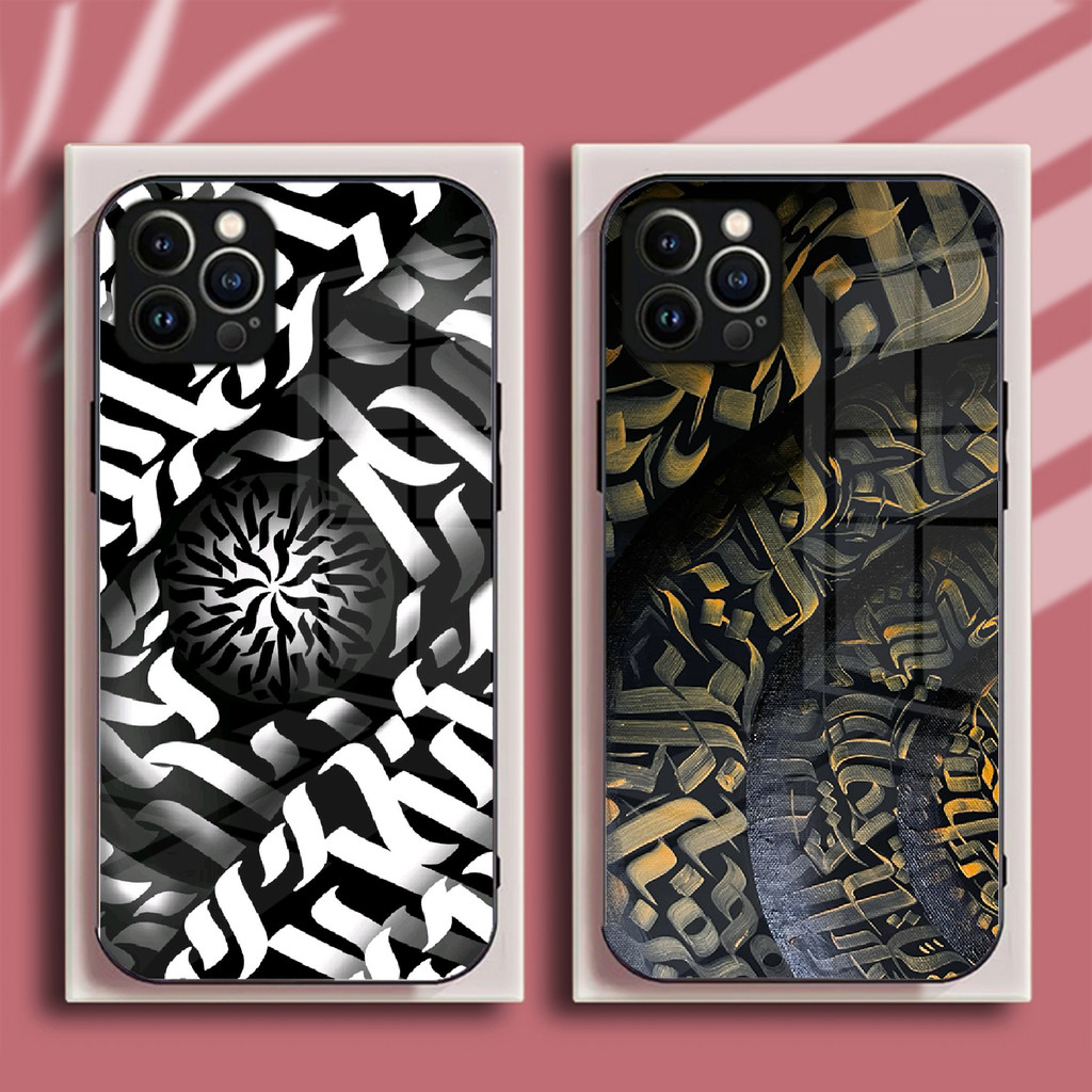 Lampas Pokras Art Graffiti สําหรับเคสไอโฟนกระจกนิรภัยซิลิโคนอ่อนนุ่มสีดํา 11 12 13 14 15 16 17(pro pro pro prom max plus ) A03A